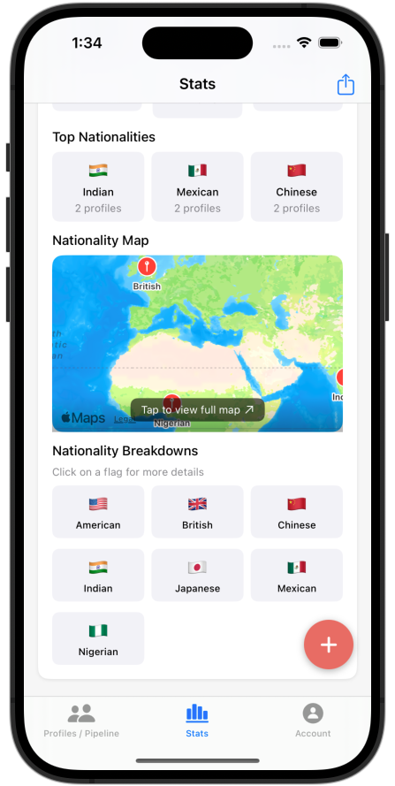 Relationship analytics view